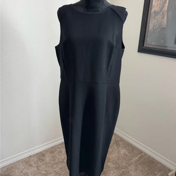 loft black midi dress Black Cotton Dresses